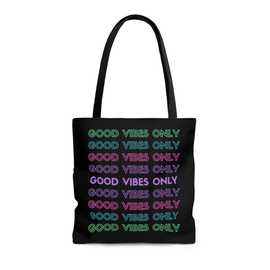 Good Vibes Only Black Tote Bag