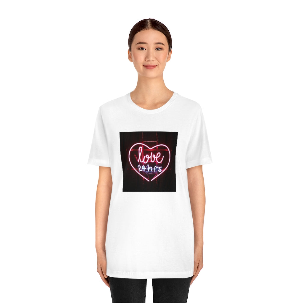 Love 24 Hrs Neon Sign T-shirt