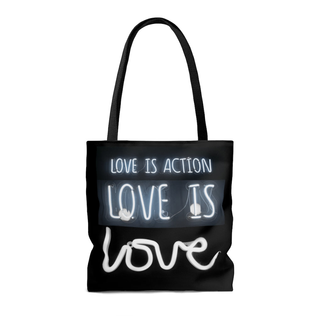 Love Is Neon Sign Tote Bag