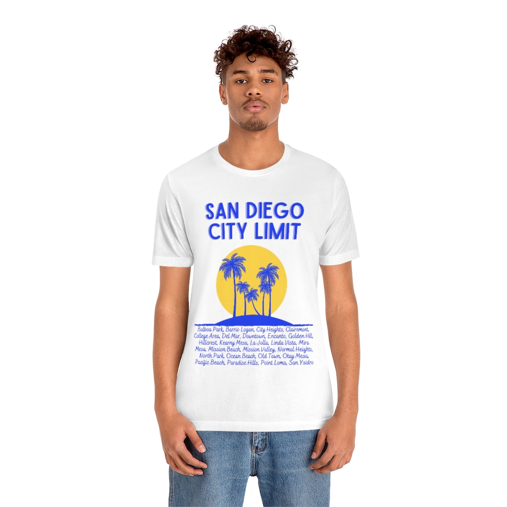 San Diego City Limit Tee | SD Areas on back (Royal Blue)