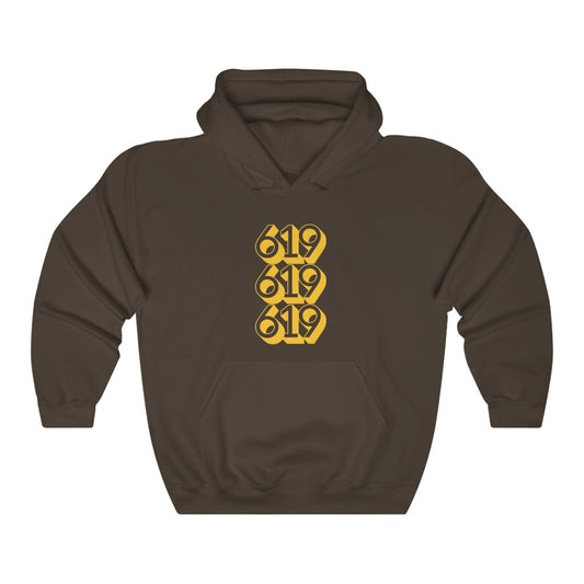 619 Hoodie | San Diego Brown and Gold Sweatshirt