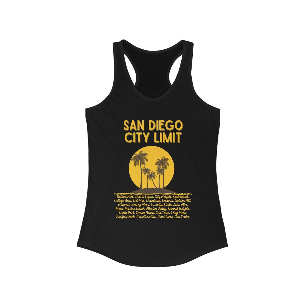 San Diego City Limit Women's Racer-Back Tank-Top (Brown)