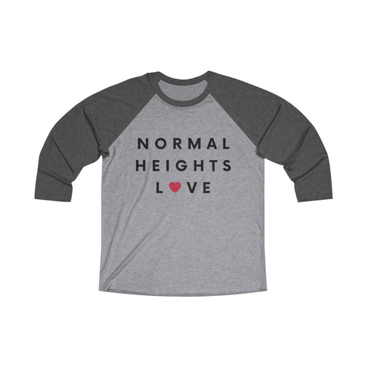 Normal Heights Love Long Sleeve Baseball Tee, San Diego Neighborhood T-shirt (Unisex) (Multiple Colors Avail)