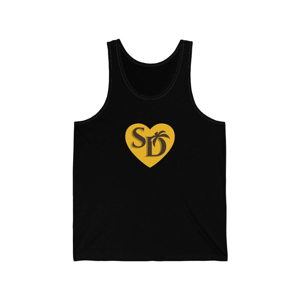 I Heart SD Brown & Gold Tank, Sleeveless T-Shirt
