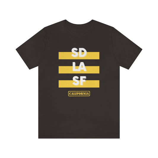 SD LA SF California Tee (Yellow)