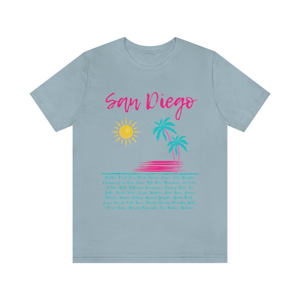 San Diego Neighborhoods Tee | SD Areas T-shirt (Pink)