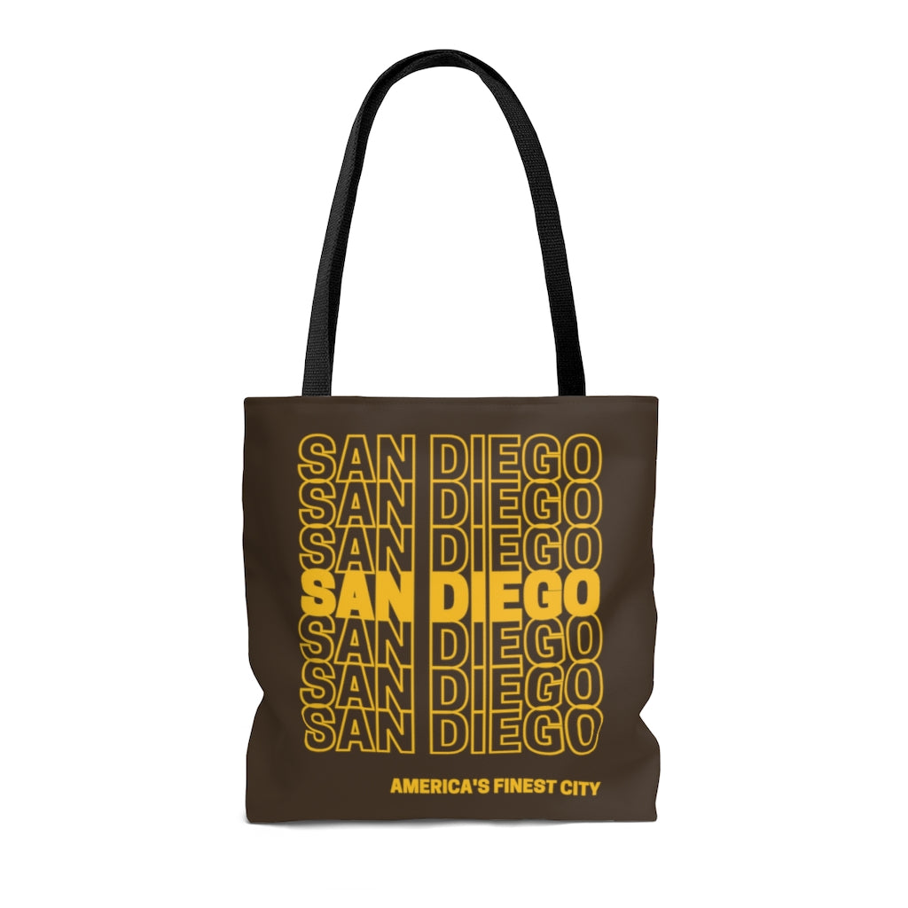 San Diego Brown and Gold Tote Bag
