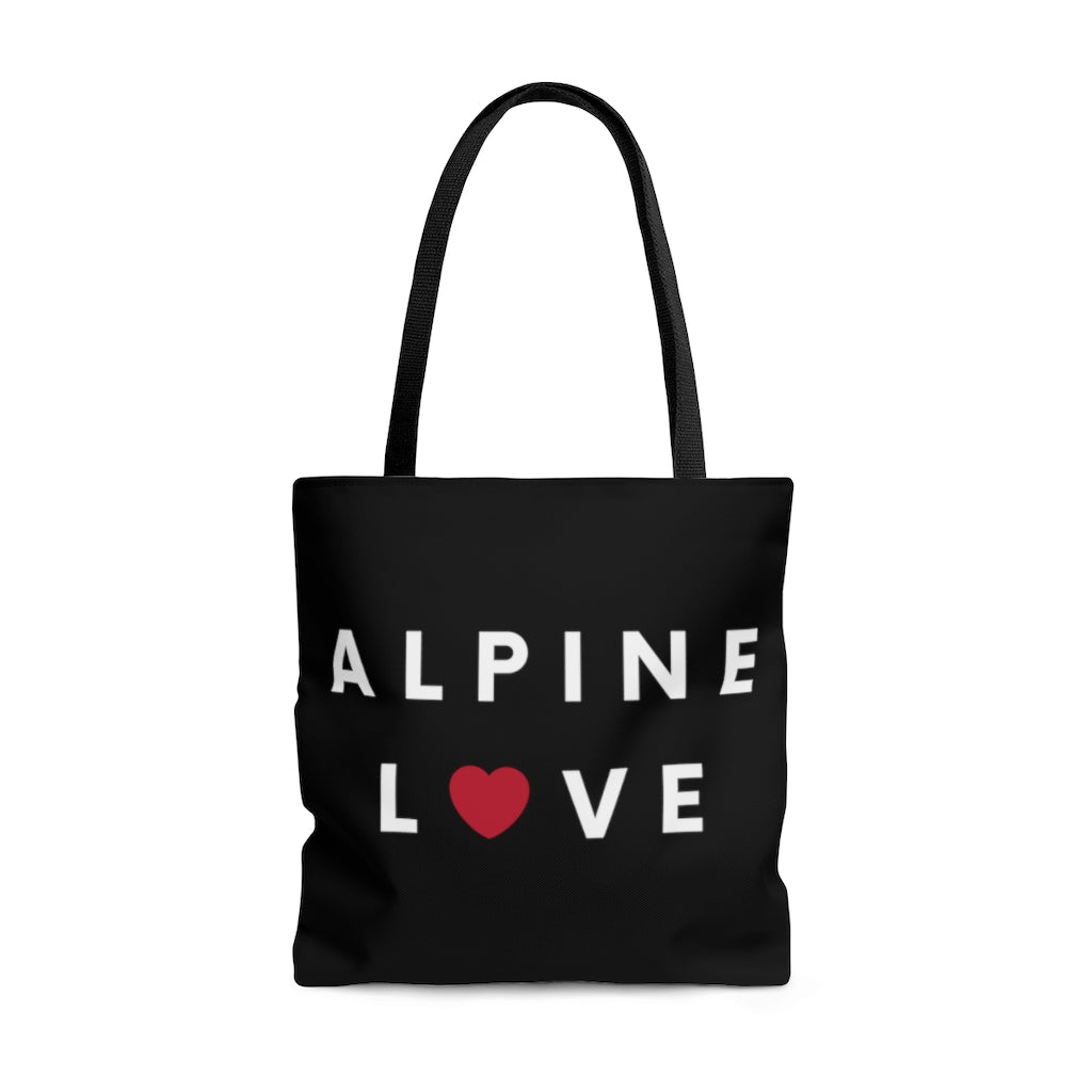 Alpine Love Black Tote Bag, SD Beach Bag, Shopping Bag