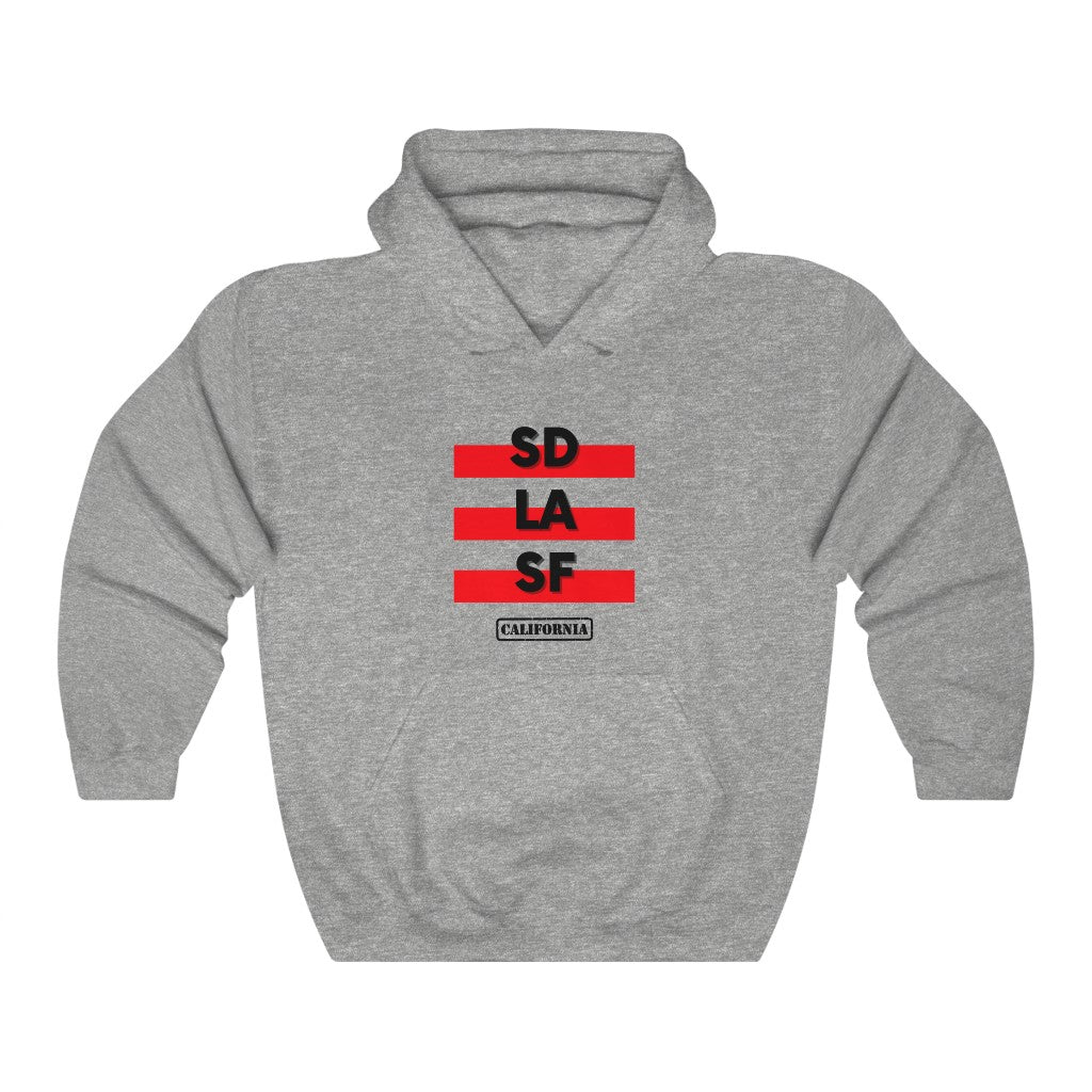 SD LA SF California Hoodie (Red)