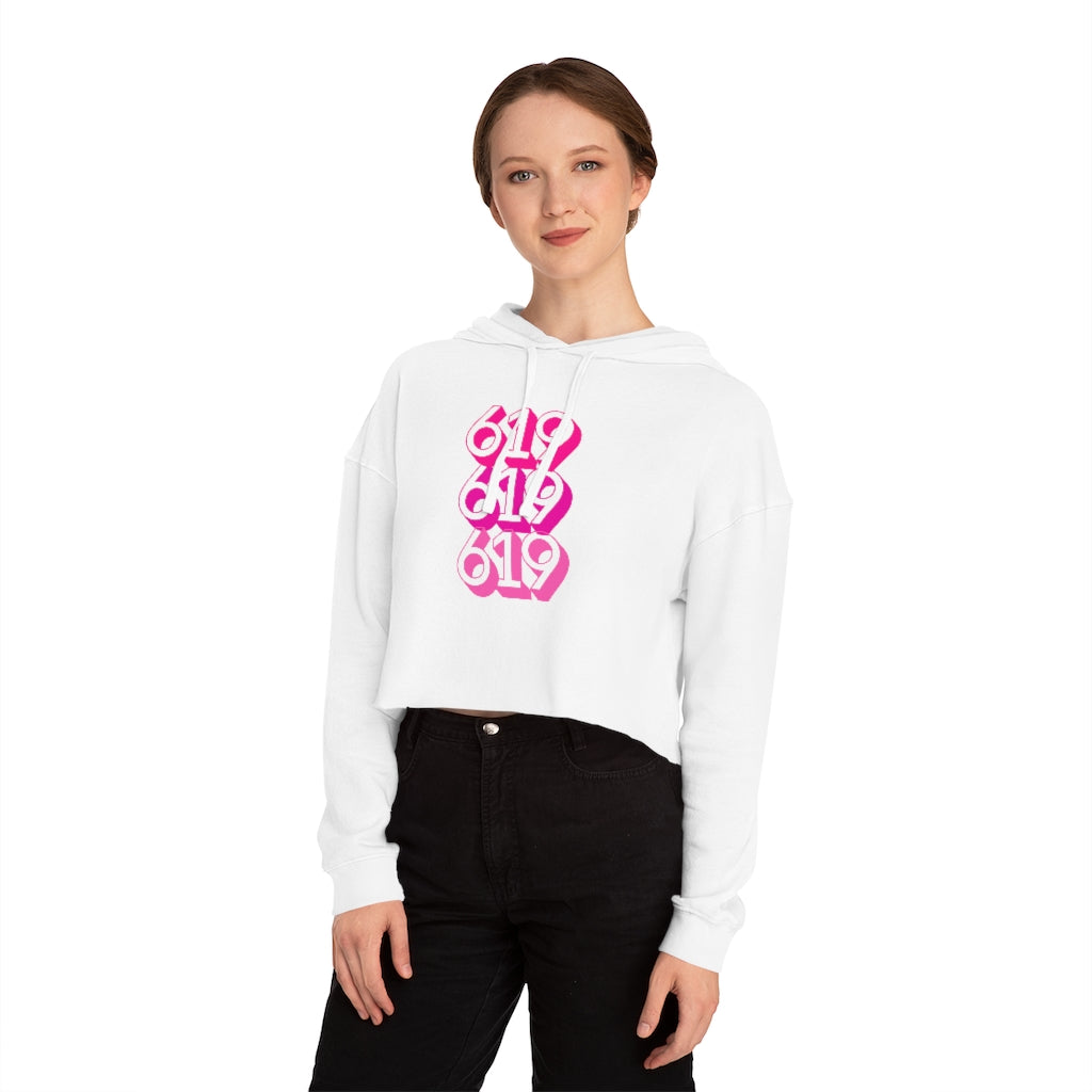 619 Cropped Women's Hoodie | San Diego Pink Sweatshirt