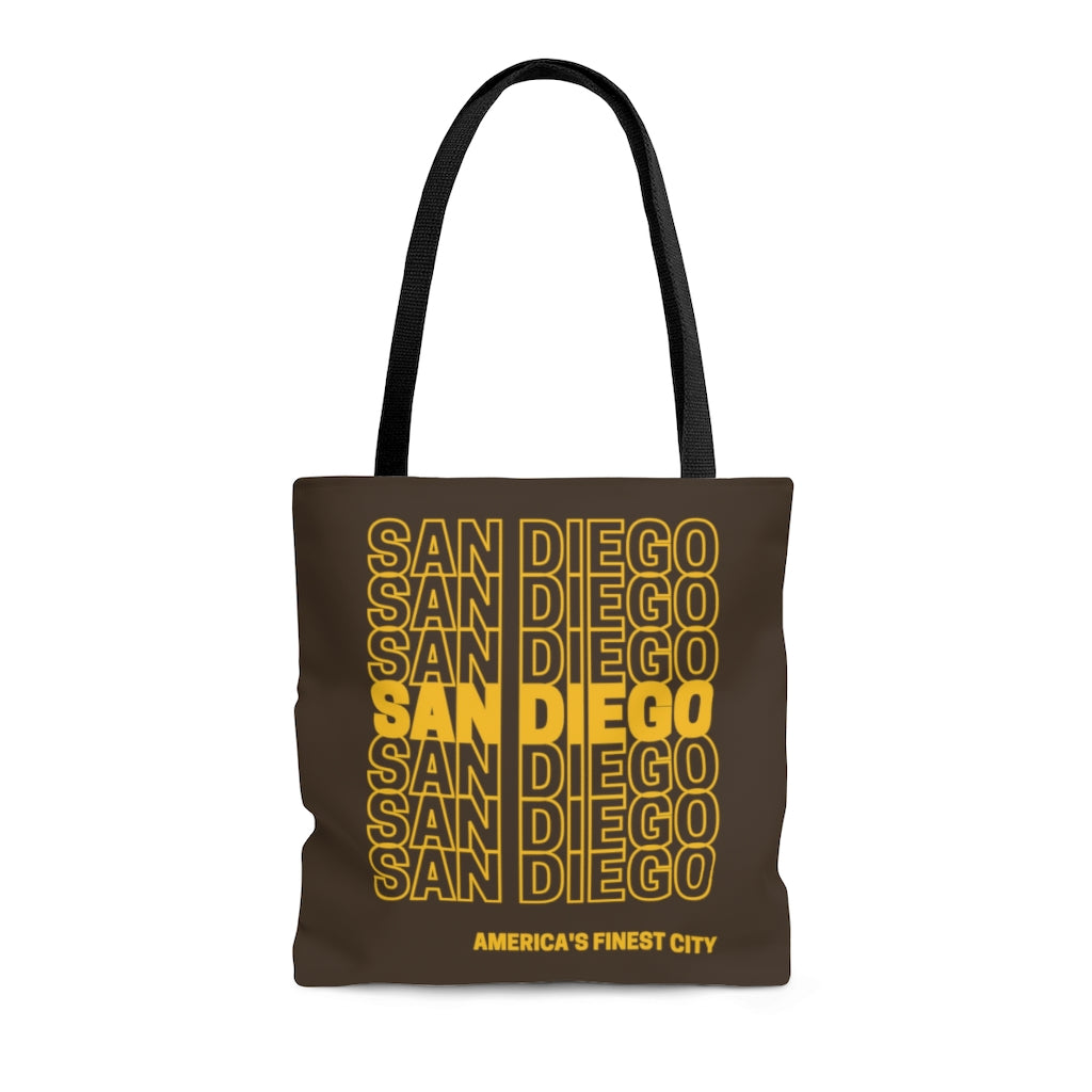 San Diego Brown and Gold Tote Bag