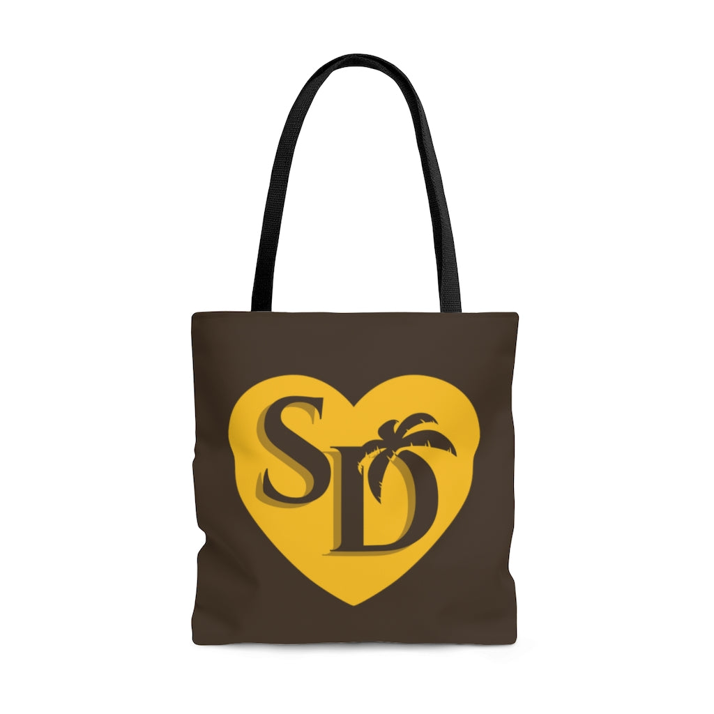 I Heart SD Brown and Gold Tote Bag
