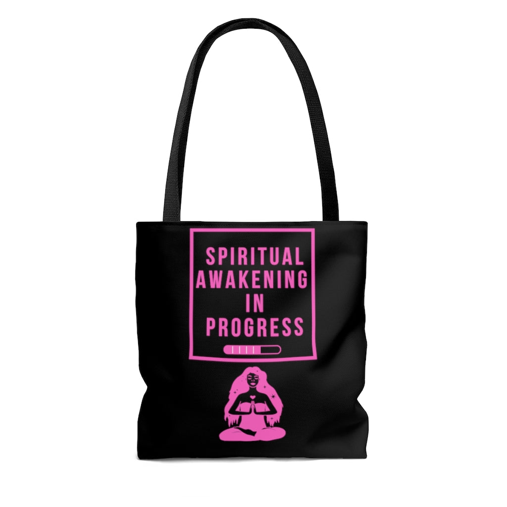 Spiritual Awakening Pink and Black Tote Bag