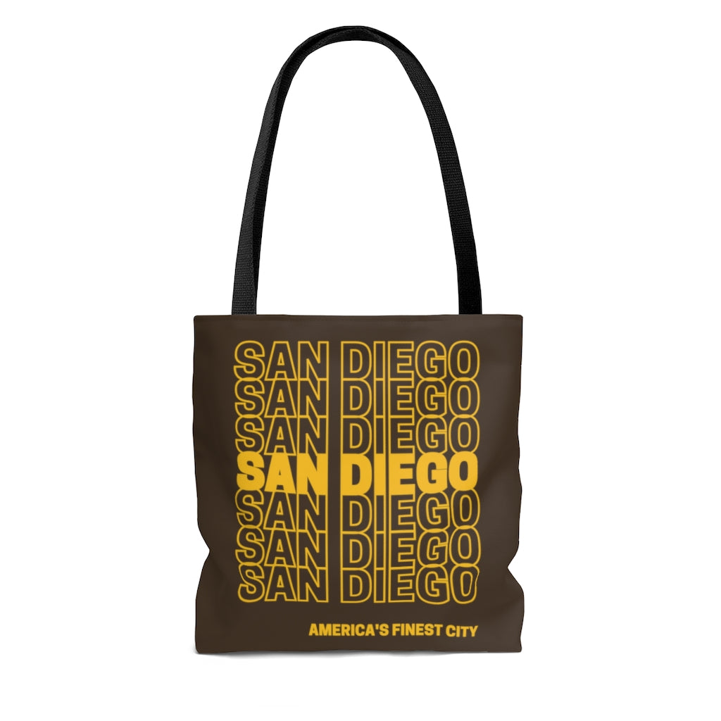 San Diego Brown and Gold Tote Bag