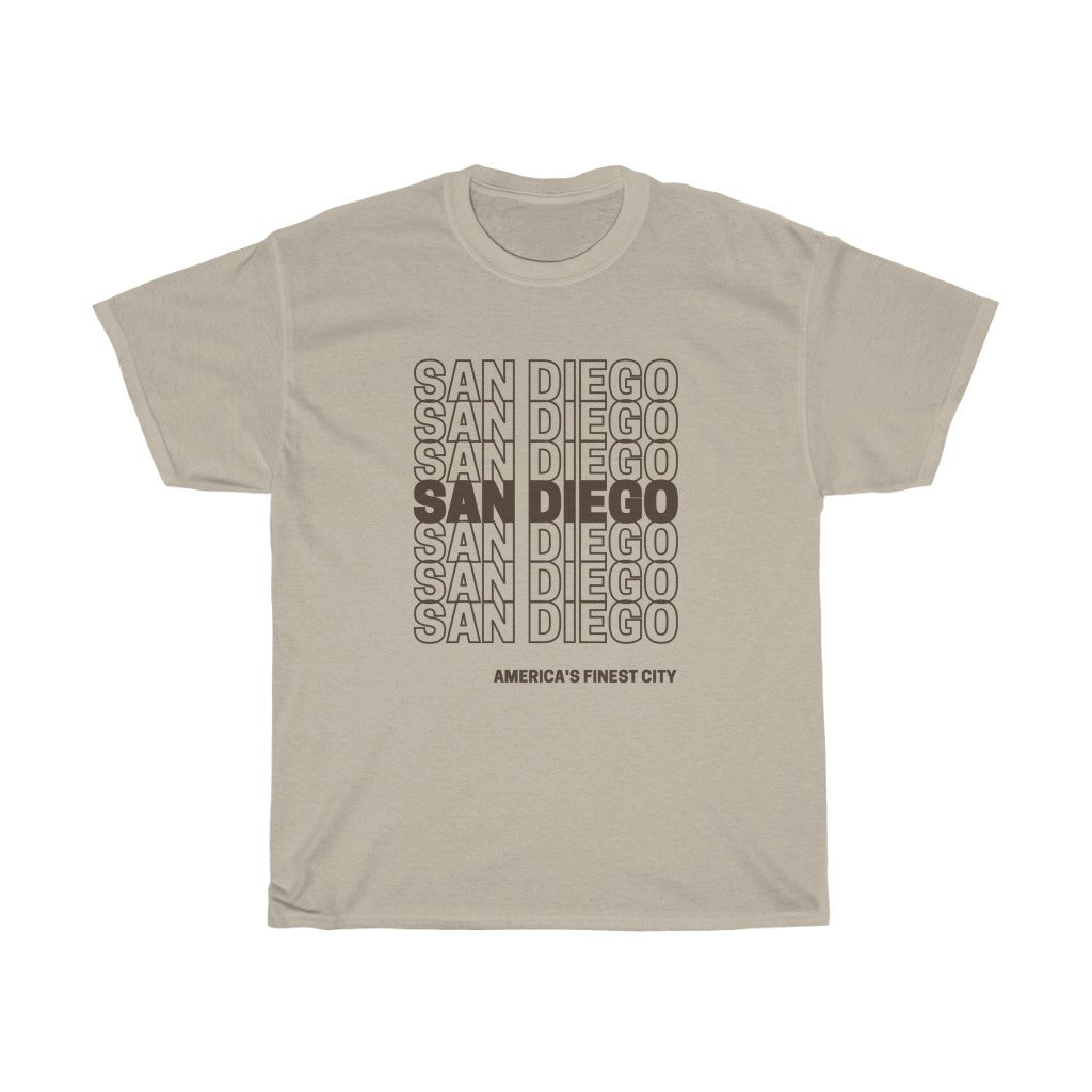 San Diego Gold and  Brown Tee, SD Heavy Cotton Unisex T-shirt