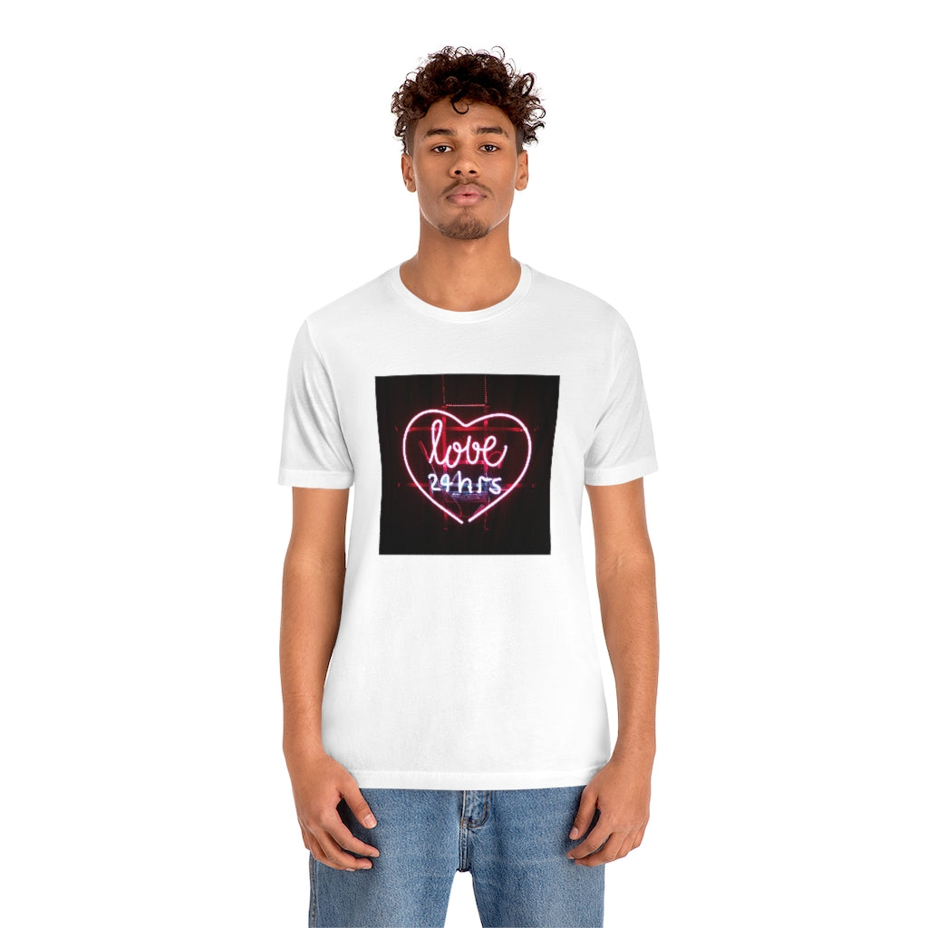 Love 24 Hrs Neon Sign T-shirt