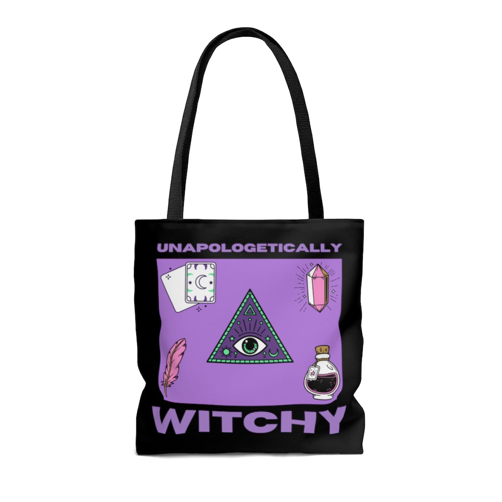 Unapologetically Witchy Purple and Black Tote Bag