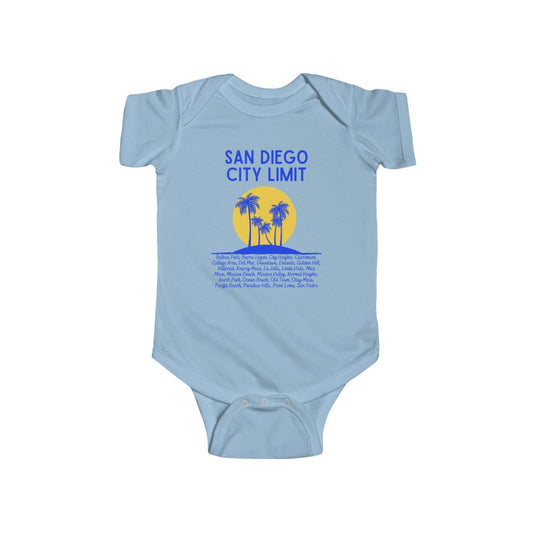 San Diego City Limit Baby Onesie, SD Infant Bodysuit