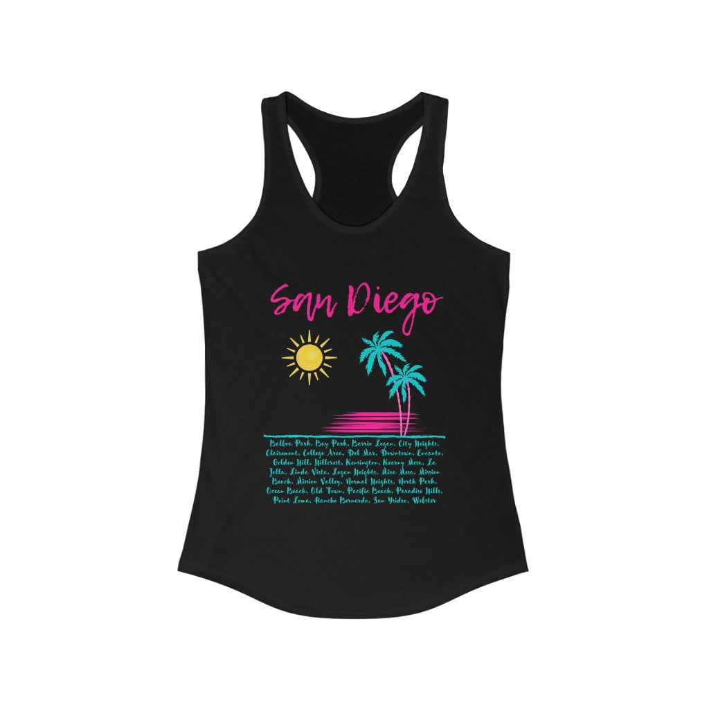 San Diego Neighborhoods Women's Tank-Top (Pink & Teal)