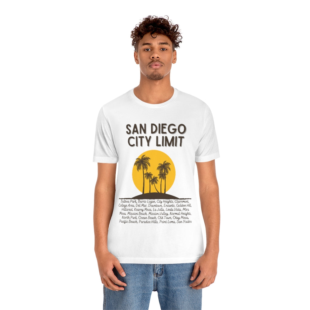 San Diego City Limit Tee | SD Areas on back (Brown)