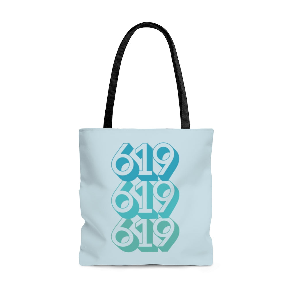 619 Tote Bag | Teal San Diego Area Code Bag