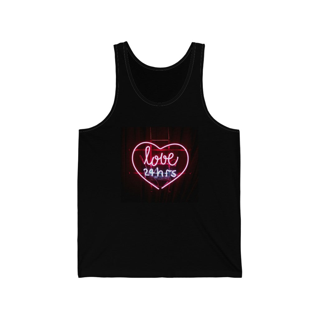 Love 24 Hours Neon Sign Tank-Top