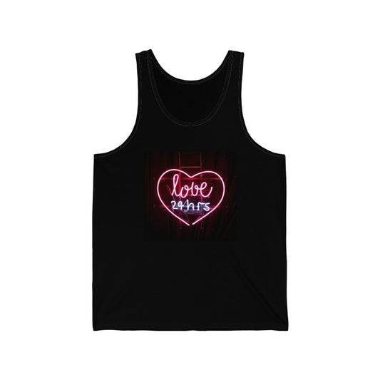 Love 24 Hours Neon Sign Tank-Top