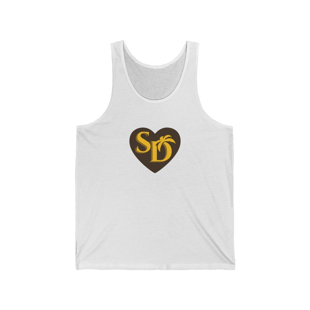 I Heart SD Brown & Gold Tank, Sleeveless T-Shirt
