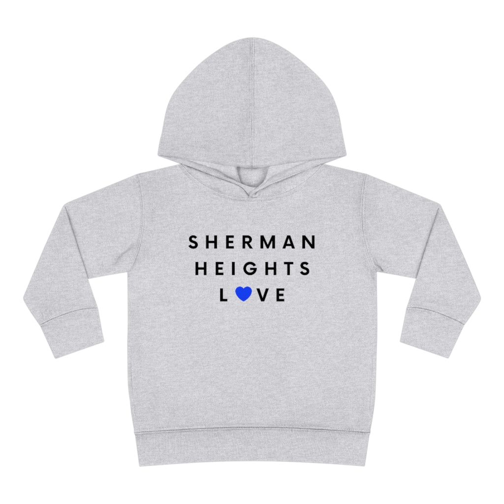 Sherman Heights Love Toddler Hoodie, Kid's Pullover Fleece Hooded Sweater (Blue Heart)