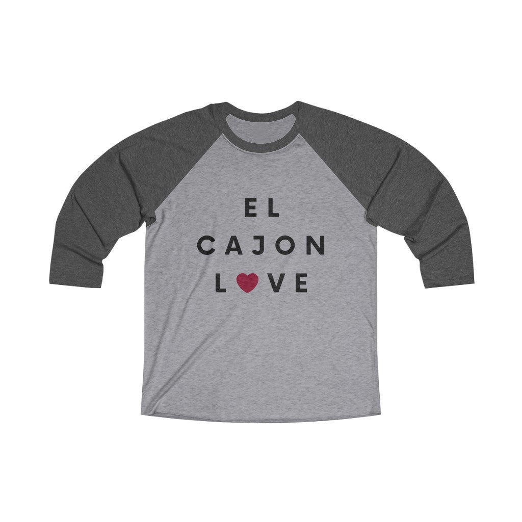 El Cajon Love Long Sleeve Baseball Tee, San Diego County Neighborhood 3/4 Sleeve T-Shirt (Unisex) (Multiple Colors Avail)