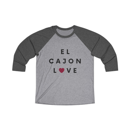 El Cajon Love Long Sleeve Baseball Tee, San Diego County Neighborhood 3/4 Sleeve T-Shirt (Unisex) (Multiple Colors Avail)