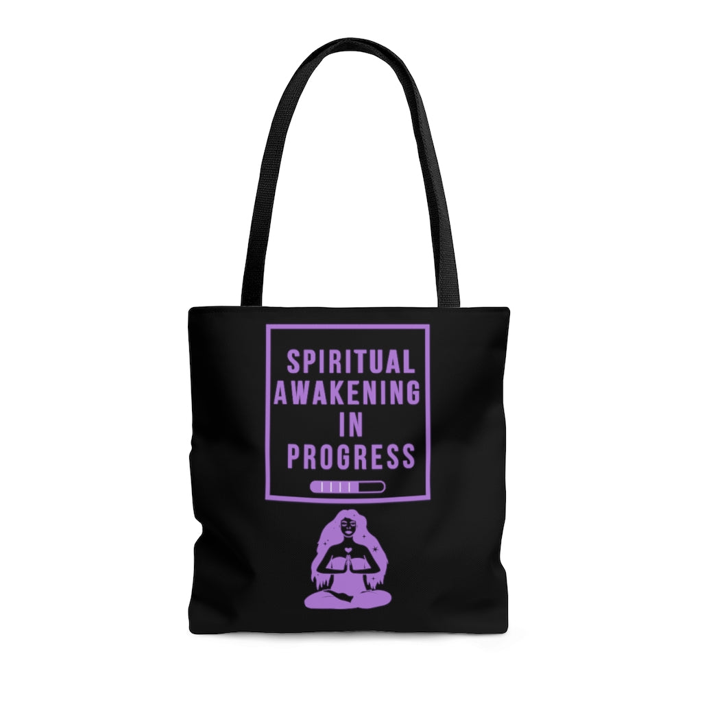 Spiritual Awakening Purple and Black Tote Bag