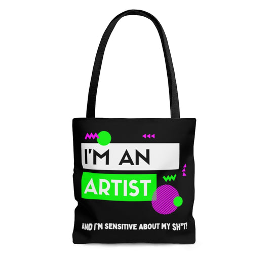 I'm an Artist Lime Green and Black Tote Bag