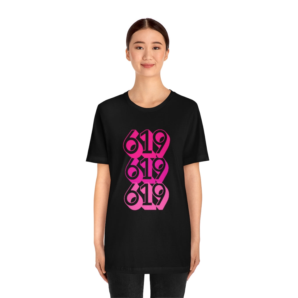 619 Tee | Pink San Diego Area Code T-Shirt