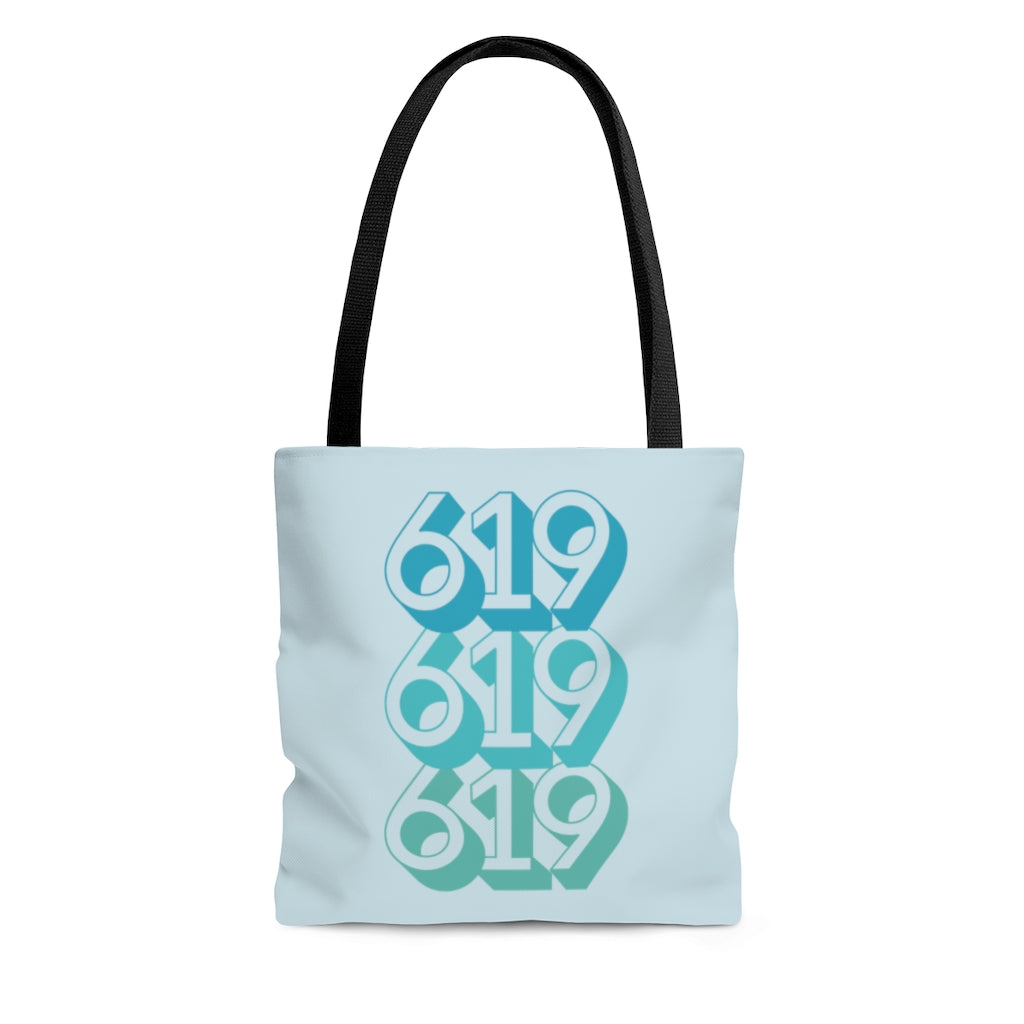 619 Tote Bag | Teal San Diego Area Code Bag