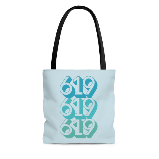 619 Tote Bag | Teal San Diego Area Code Bag
