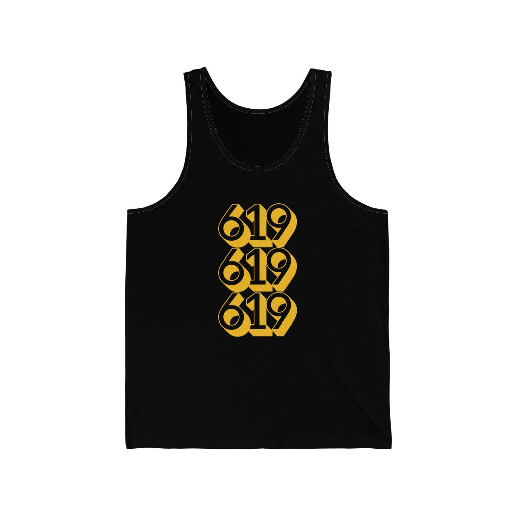 619 Tank, San Diego Brown and Gold Sleeveless T-Shirt