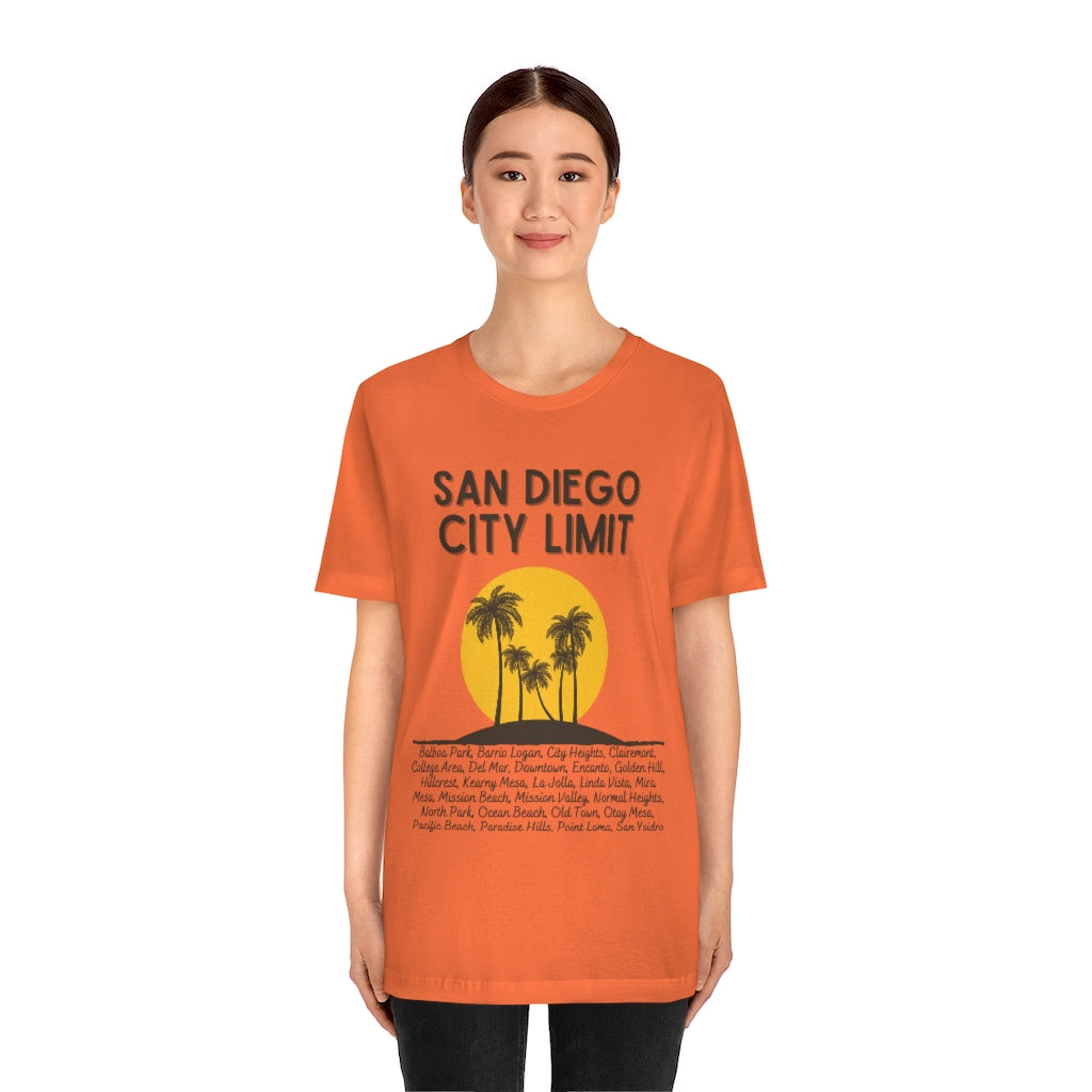 San Diego City Limit Tee | SD Areas on back (Brown)