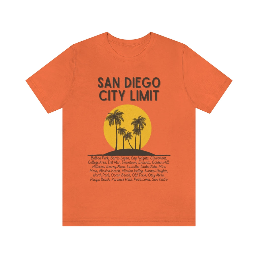 San Diego City Limit Tee | SD Areas on back (Brown)