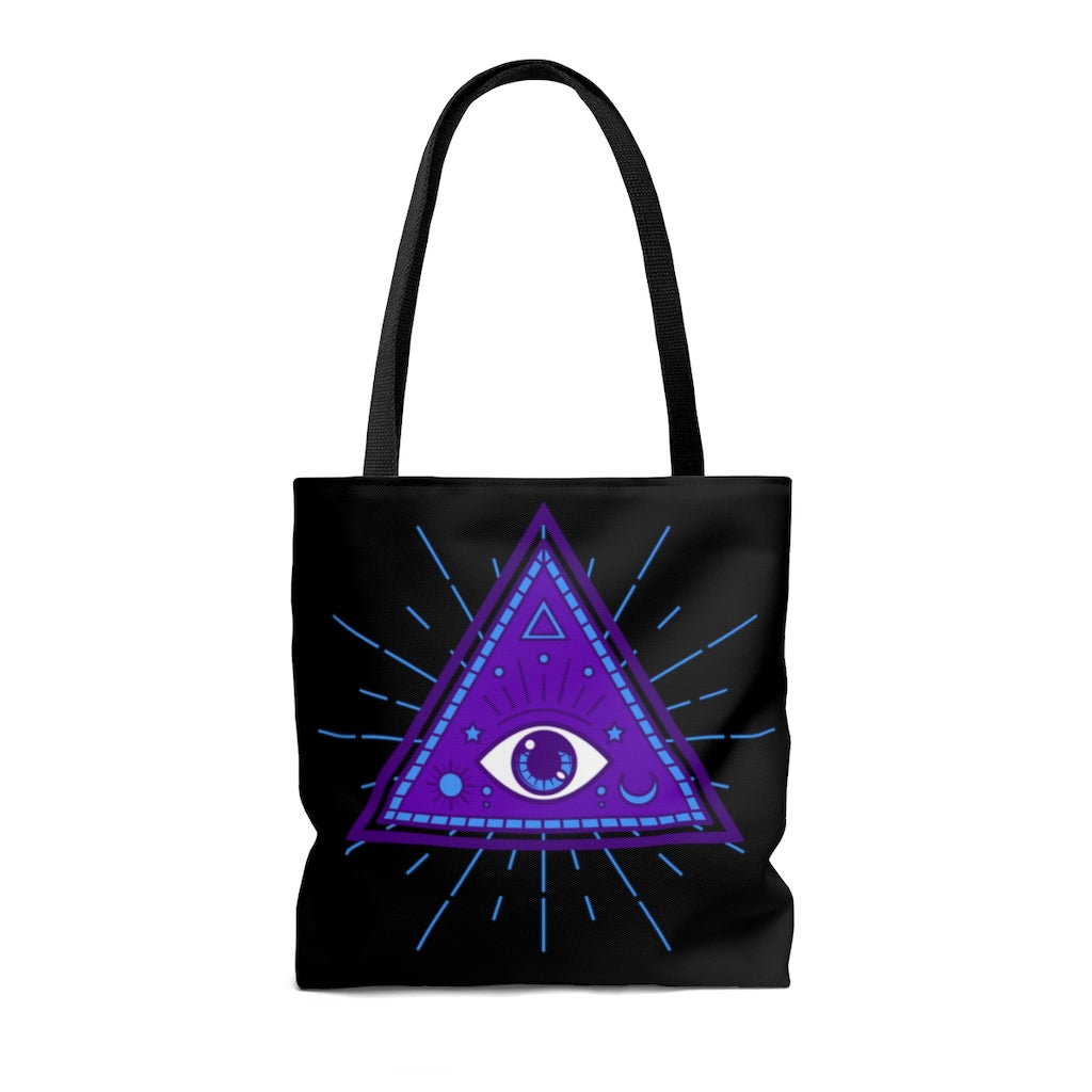 Third Eye Purple and Black Tote Bag