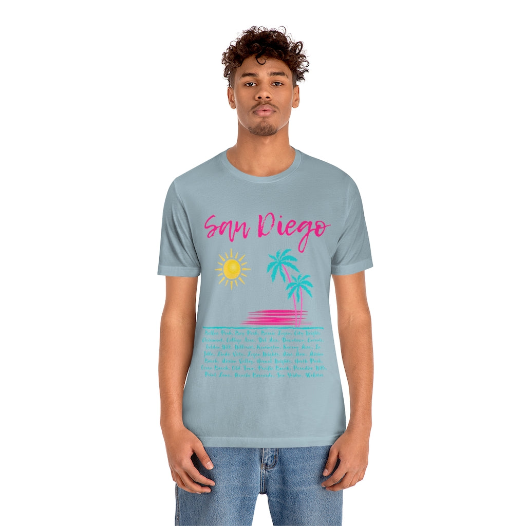 San Diego Neighborhoods Tee | SD Areas T-shirt (Pink)
