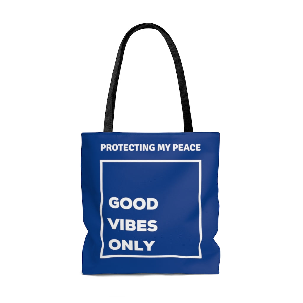 Protecting My Peace - Good Vibes Only Blue Tote Bag