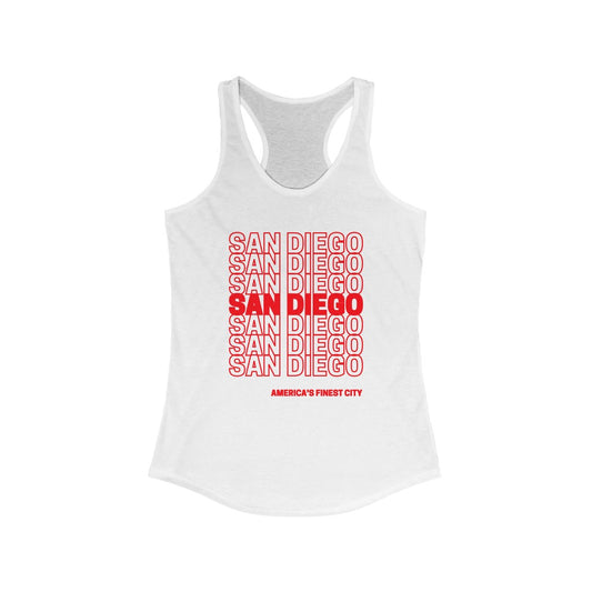 San Diego "Thank You" Women's Racerback Tank Top (Red)