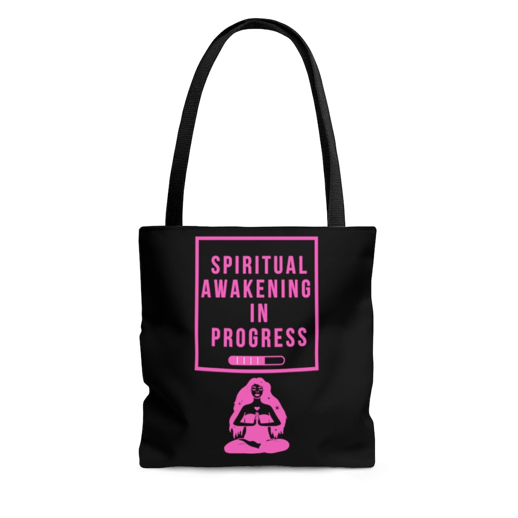 Spiritual Awakening Pink and Black Tote Bag