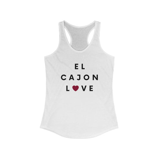 El Cajon Love Women's Racerback Tank Top, San Diego County Neighborhood Sleeveless T-Shirt (Multiple Colors Avail)