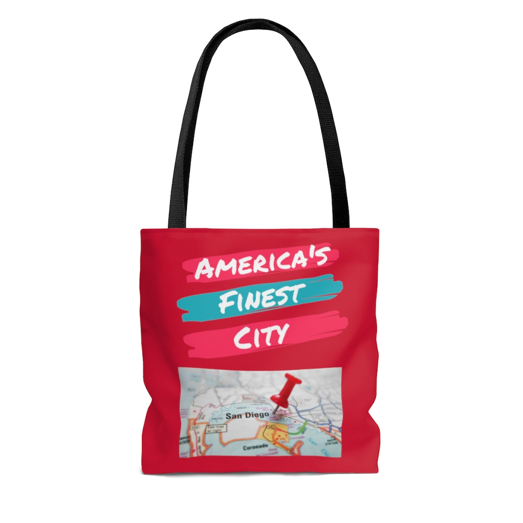 America's Finest City Red Tote Bag