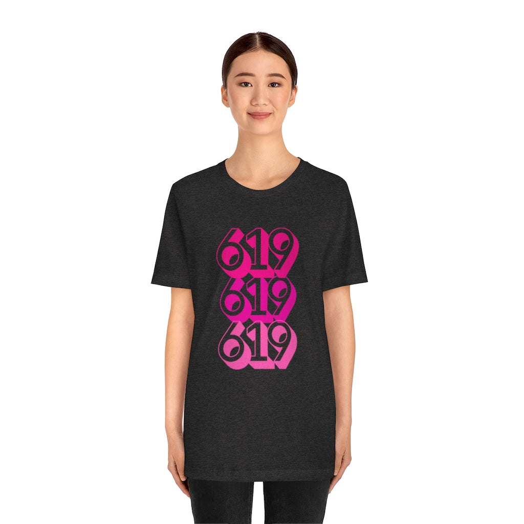 619 Tee | Pink San Diego Area Code T-Shirt