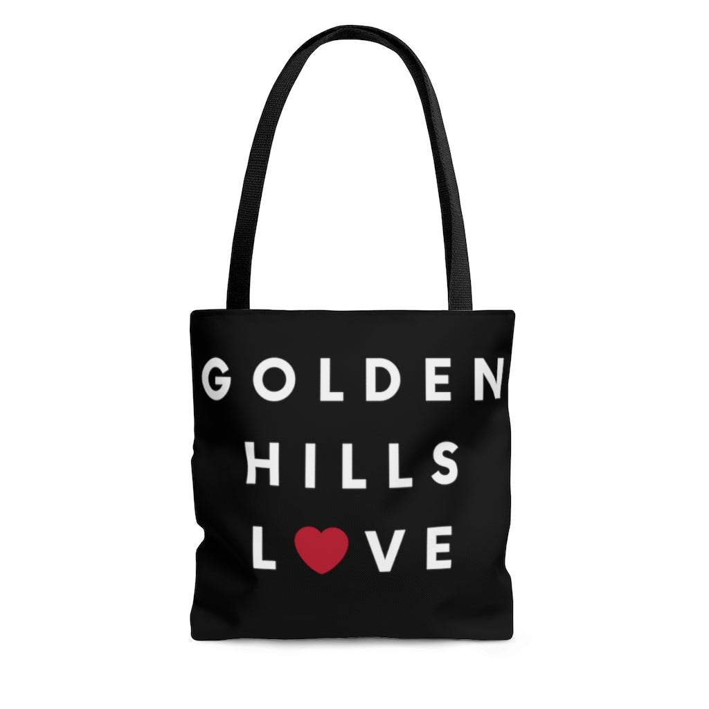 Golden Hills Love Black Tote Bag
