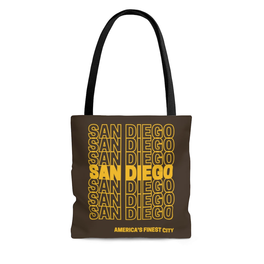 San Diego Brown and Gold Tote Bag