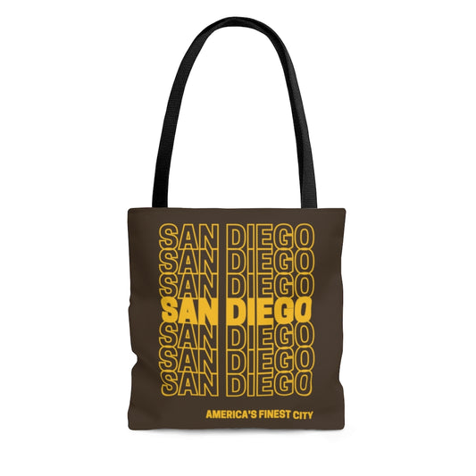 San Diego Brown and Gold Tote Bag